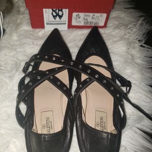 Valentino Flats Grommets Pointy Toe Shoe
